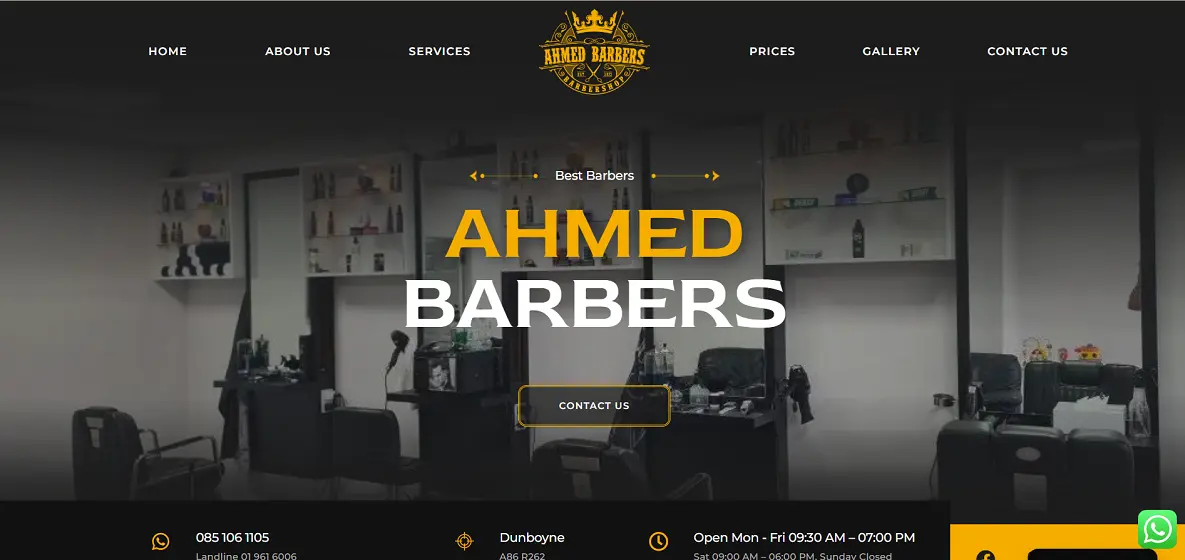 Ahmed Barbers website design