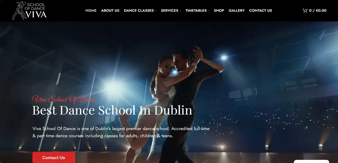 Viva School of Dance website design
