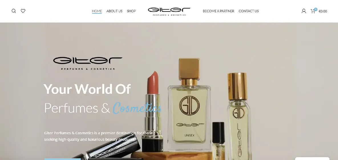 Giter Perfumes and Cosmetics ecommerce website