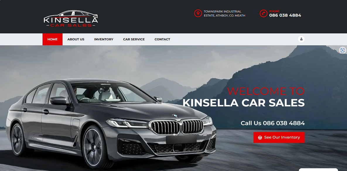 Kinsella Car Sales website design