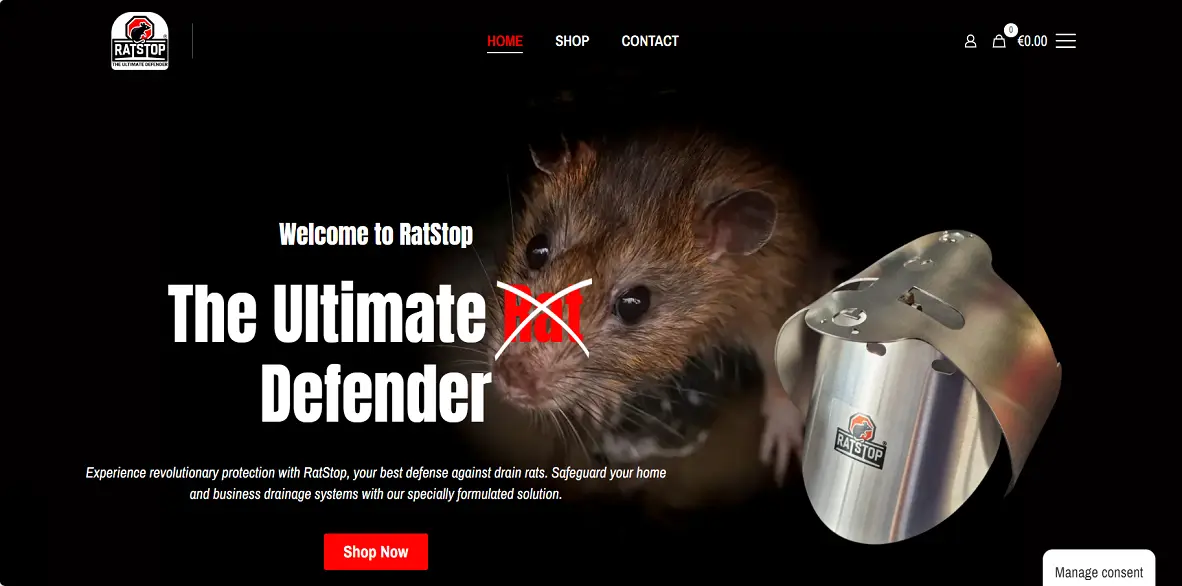 RatStop product website design
