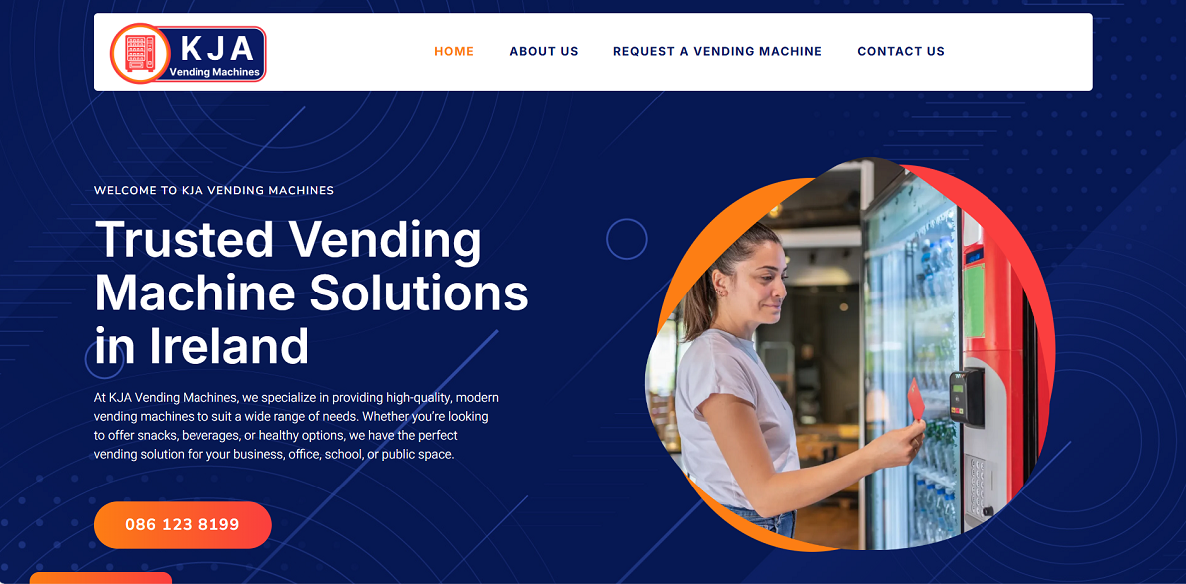 KJA Vending Machines website design