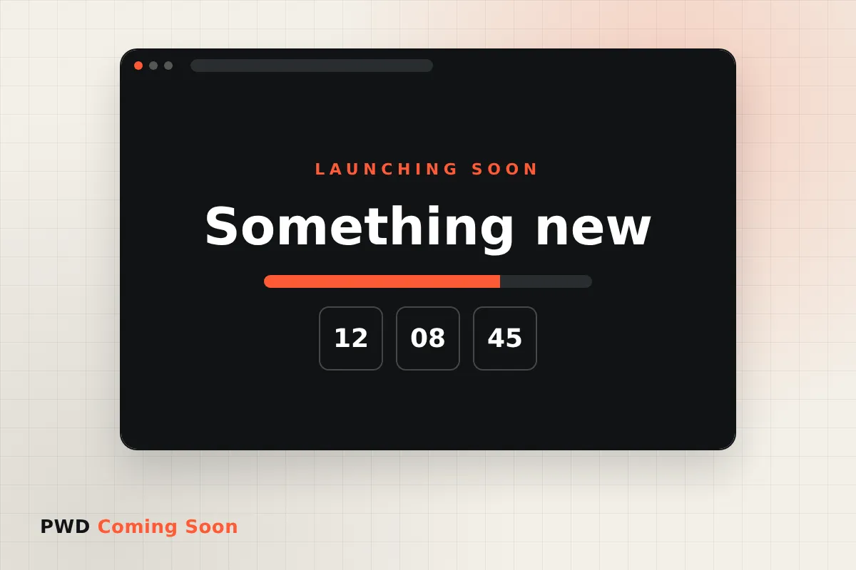 PWD Coming Soon plugin: launch page
