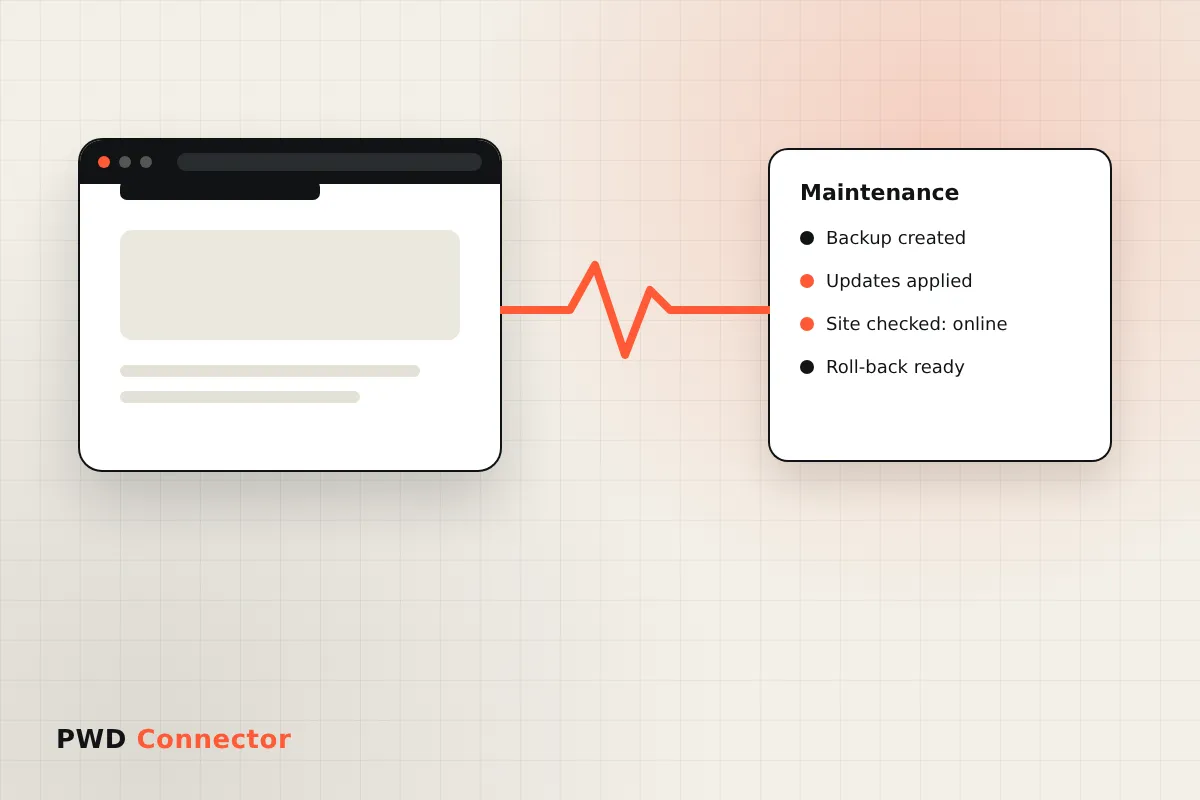 PWD Connector: website maintenance and daily checks