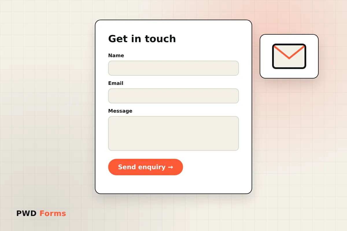 PWD Forms plugin: contact form
